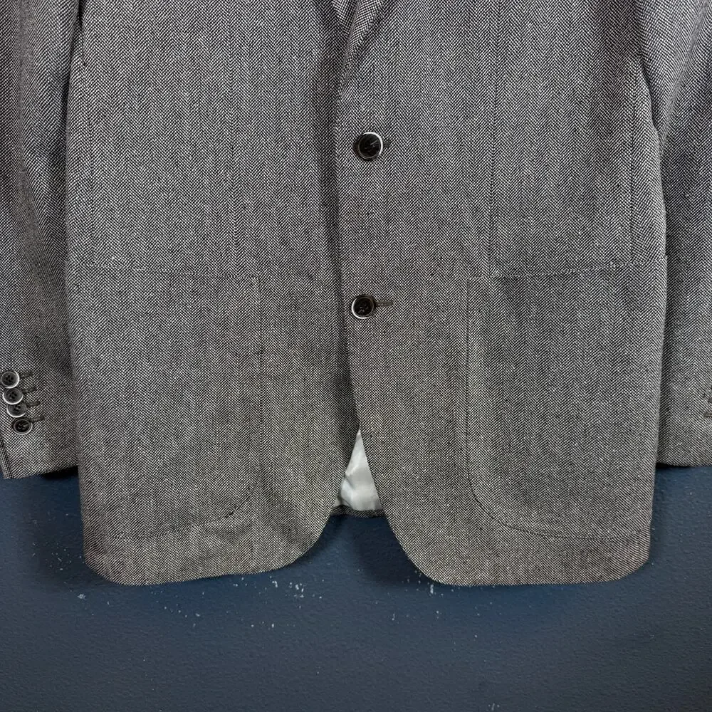 Suitsupply 46 men’s gray Wool/Silk/Linen blazer 2 dots suit jacket HAVANA FL Int
